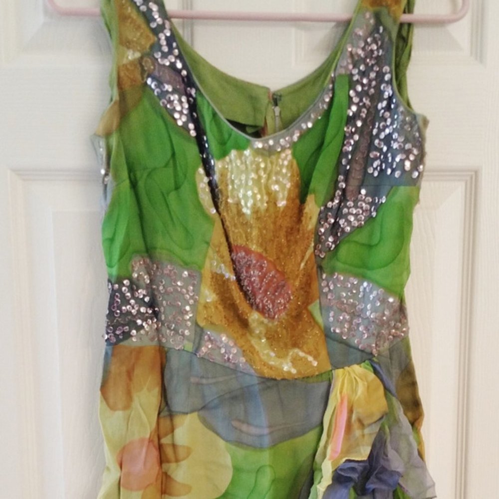 Vintage PIN-UP 50s Hankie Wiggle Dress Sleeveless